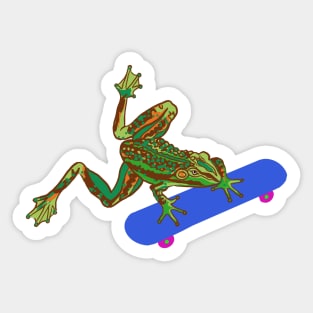 Skating Frog Sticker